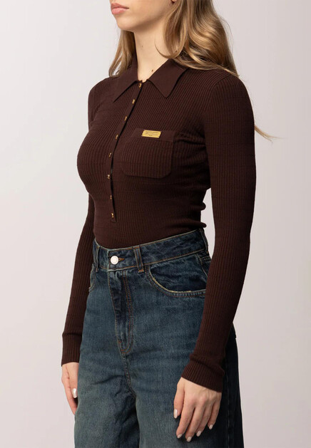 Боди ELISABETTA FRANCHI  - Лиоцелл - цвет коричневый