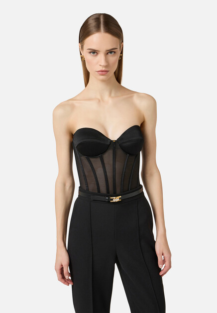 Топ ELISABETTA FRANCHI  - Полиамид - цвет черный