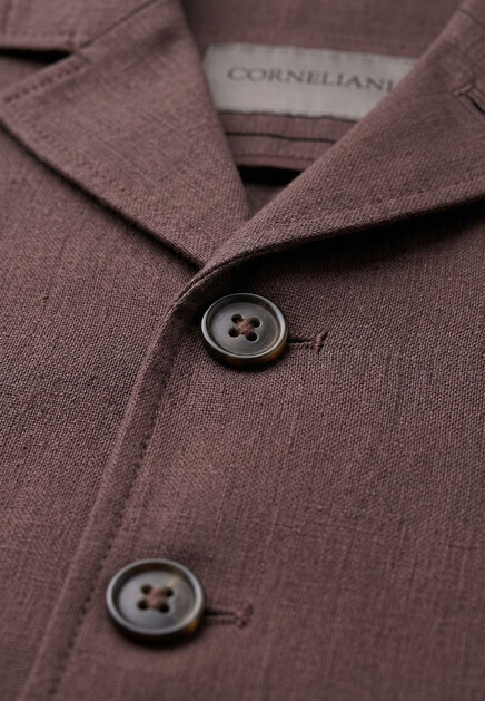 Рубашка CORNELIANI  - Шерсть, Лён - цвет коричневый