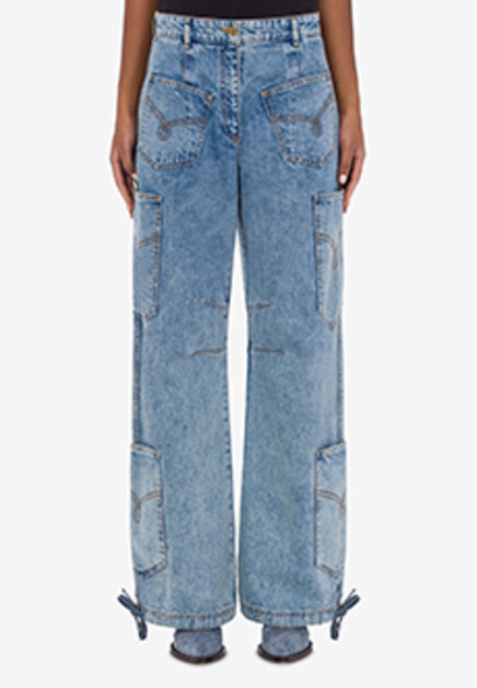Широкие джинсы с карманами MOSCHINO JEANS