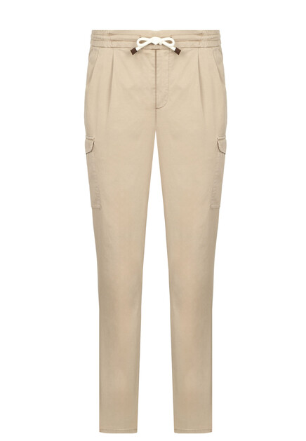 Хлопковые брюки на кулиске  BRUNELLO CUCINELLI