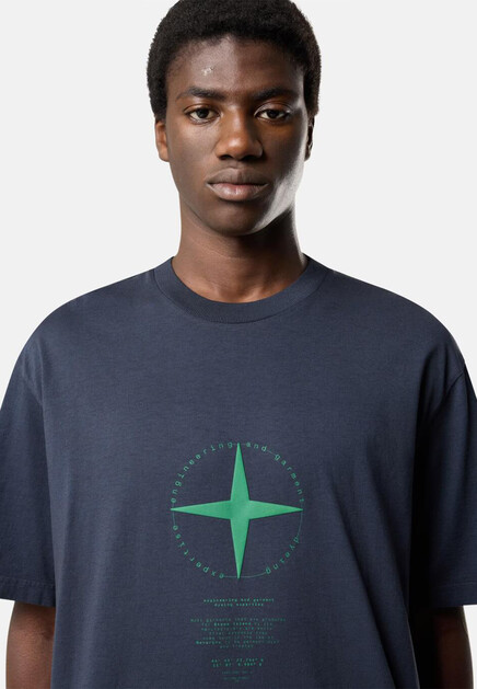 Футболка STONE ISLAND  - Хлопок - цвет синий